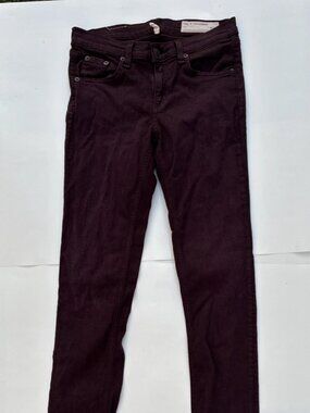 Rag & Bone Skinny Low Rise Jeans Distressed Wine W15020337 - Size 25